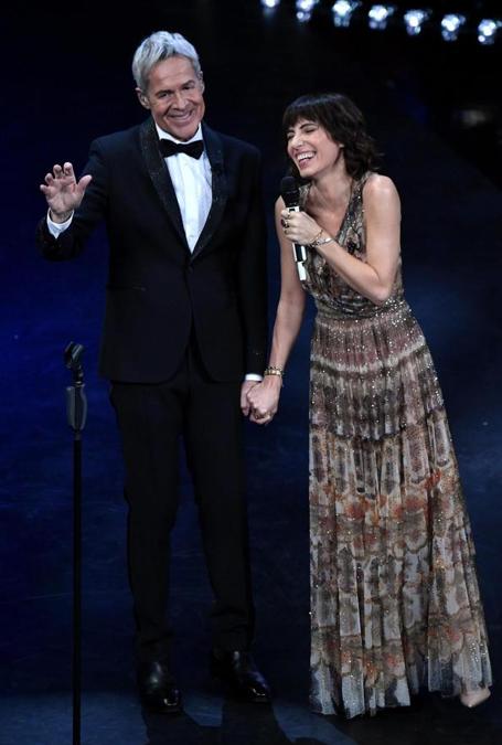 Claudio Baglioni con Giorgia: la cantante un abito Dior 