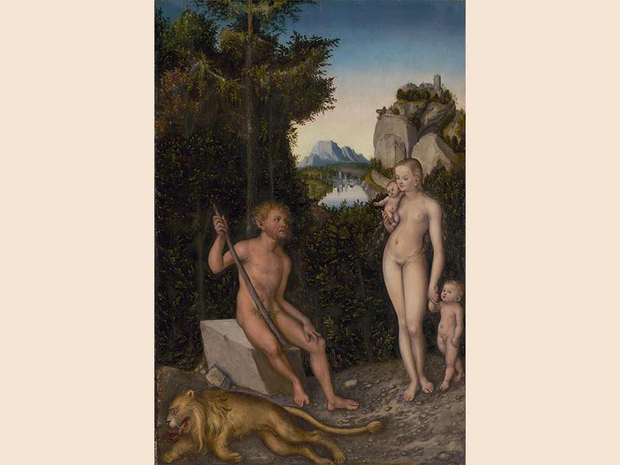 A Faun and His Family with a Slain Lion, Lucas Cranach the Elder 