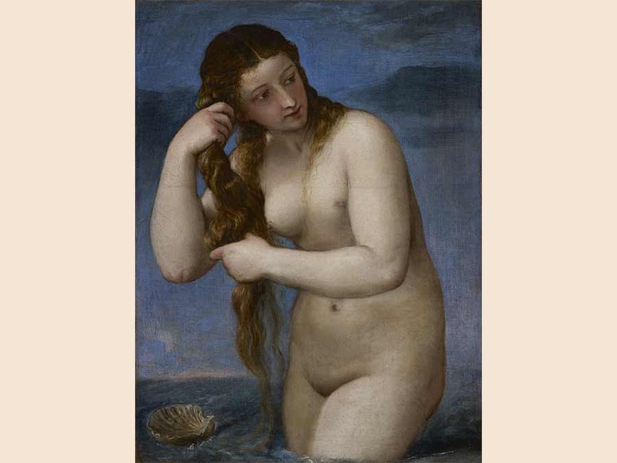 Titian, Venus Rising from the Sea (Venus Anadyomene) 