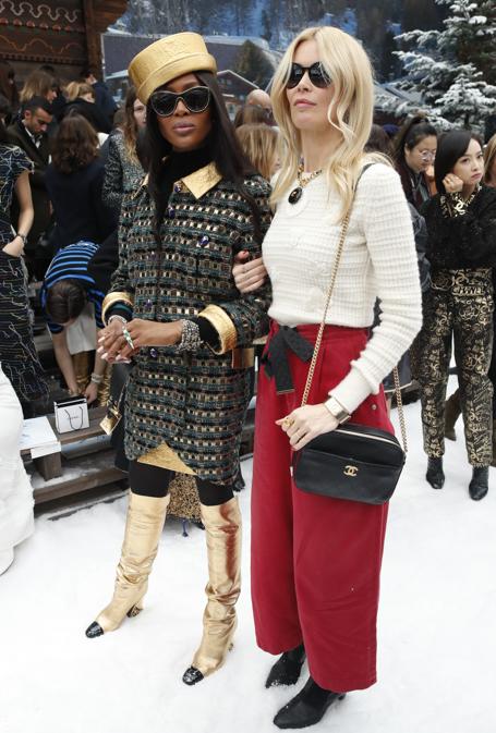 Le modelle Claudia Schiffer, e Naomi Campbell (AP Photo/Thibault Camus)