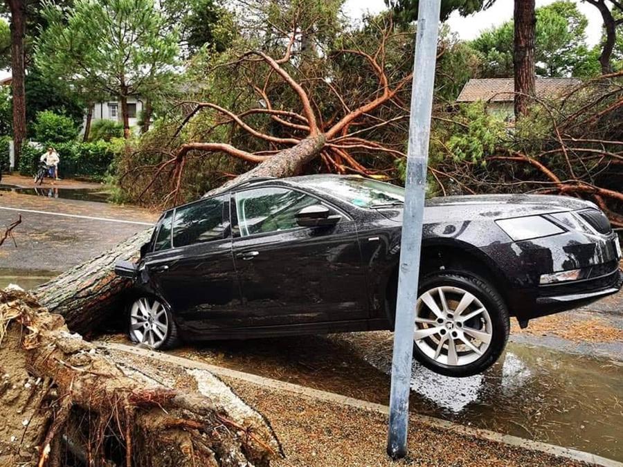 Un'immagine, tratta dal profilo Facebook del Comune di Cervia, che mostra i danni causati dalla tempesta abbattutasi su Milano Marittima. (PROFILO FACEBOOK DEL COMUNE DI CERVIA)