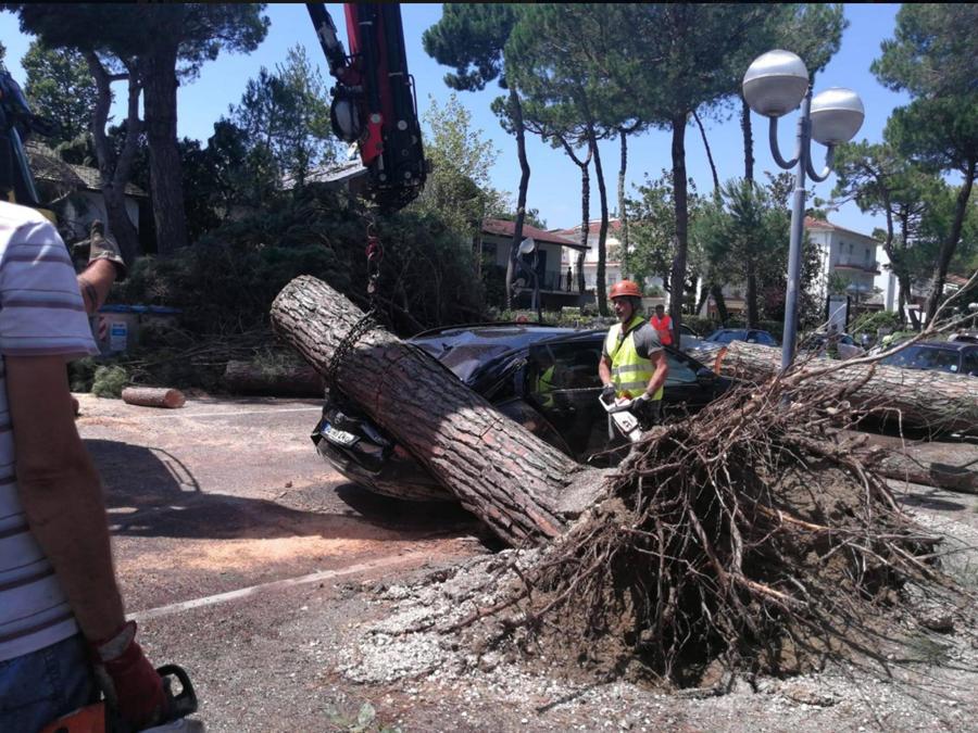 Un'immagine, tratta dal profilo Facebook del Comune di Cervia, che mostra i danni causati dalla tempesta abbattutasi su Milano Marittima. (PROFILO FACEBOOK DEL COMUNE DI CERVIA)