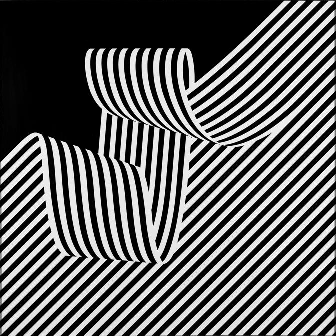 Franco Grignani, Dissociazione dal bordo, 1969, acrilico su cartone Schoeller e masonite, 70x70 cm (Collezione privata, Collezione privata, © Matteo Zarbo)