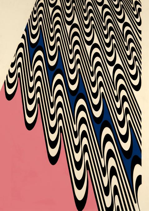 Franco Grignani, Proiezione ondulata, 1965, olio su tela, 96x 34 cm (Collezione privata, © Matteo Zarbo)