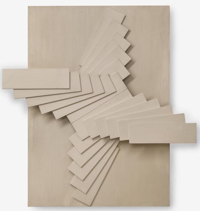 Franco Grignani (1908-1999), Rilievo Plastico Periodico, 1967, legno laccato su linoleum, 142x132x16 cm (Courtesy Zaza Art Advisory, © Carlo Pedroli)