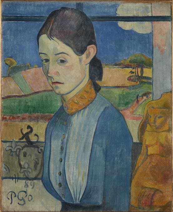 Paul Gauguin, Young Breton Woman, 1889. Oil on canvas, 46 × 38 cm. Private collection. Photo courtesy of the owner