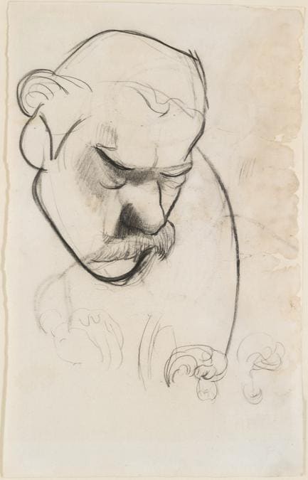 Paul Gauguin, Portrait of Meijer de Haan, about 1889-90. Charcoal, 31 x 19.4 cm. Private Collection, Dr Richard and Astrid Wolman. Photo courtesy of the owner