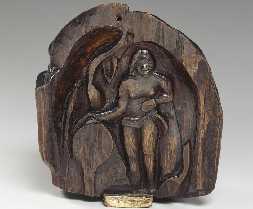 Paul Gauguin, Tehura (Teha'amana), 1891-1893. Coloured wooden mask 22.2 × 7.8 × 12.6 cm. Musée d'Orsay, Paris. Gift of Madame Huc de Monfried, 1951 (OA 9528). RMN-Grand Palais (musée d'Orsay) / Gérard Blot