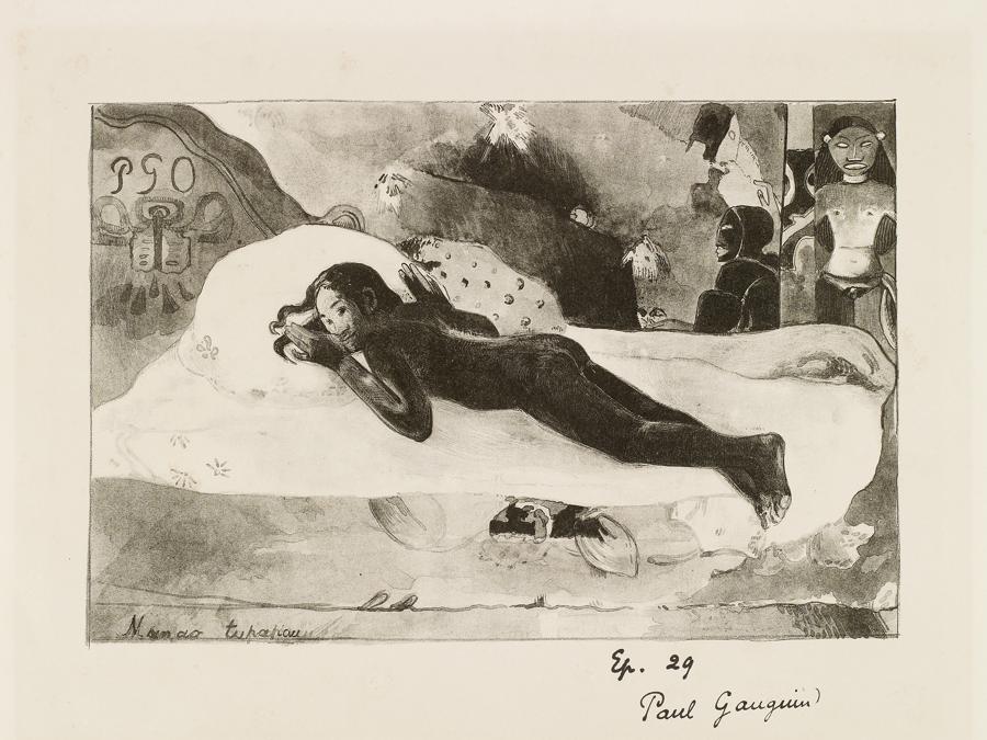 Paul Gauguin, Manao Tupapau (The Spirit of the Dead Watching), 1894. Lithograph on stone in pen, crayon and wash, 18 × 27.1 cm. National Gallery of Canada (9065)