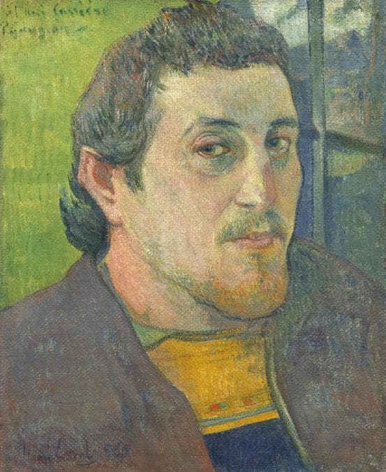 Paul Gauguin, Self-Portrait Dedicated to Carrière, 1888 or 1889. Oil on canvas, 46.5 × 38.6 cm. National Gallery of Art, Washington, DC. Collection of Mr. and Mrs. Paul Mellon, 1985.64.20. Image courtesy of the Board of Trustees, National Gallery of Art, Washington, DC.