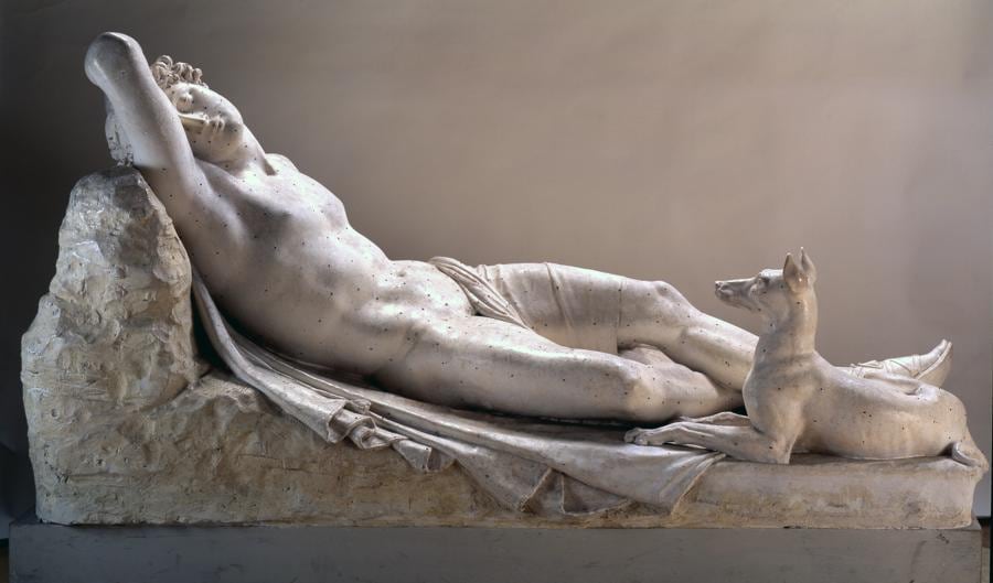Antonio Canova, Endimione dormiente, 1819. Gesso, 183x85x95 cm. Possagno, Gypsotheca e Museo Antonio Canova 2019, Possagno (TV), Fondazione Canova onlus - Gypsotheca e Museo Antonio Canova | Archivio Fotografico interno. Foto di Lino Zanesco Endimione