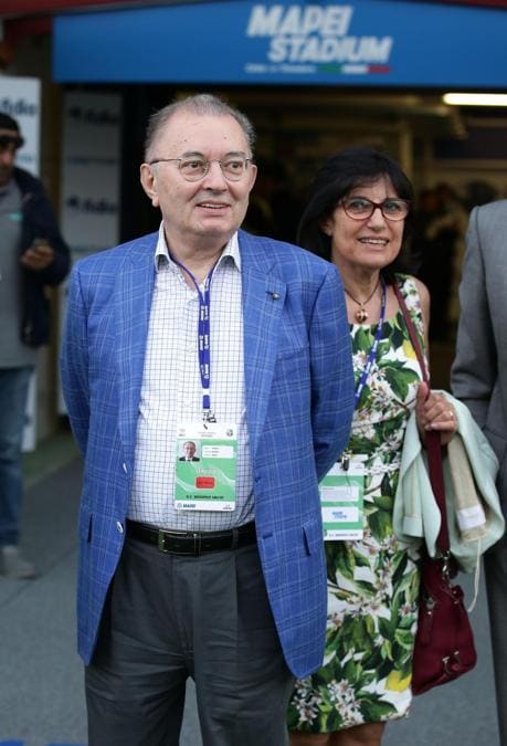 Il patron del Sassuolo Giorgio Squinzi con la moglie Adriana Spazzoli  (Ansa / Serena Campanini) 