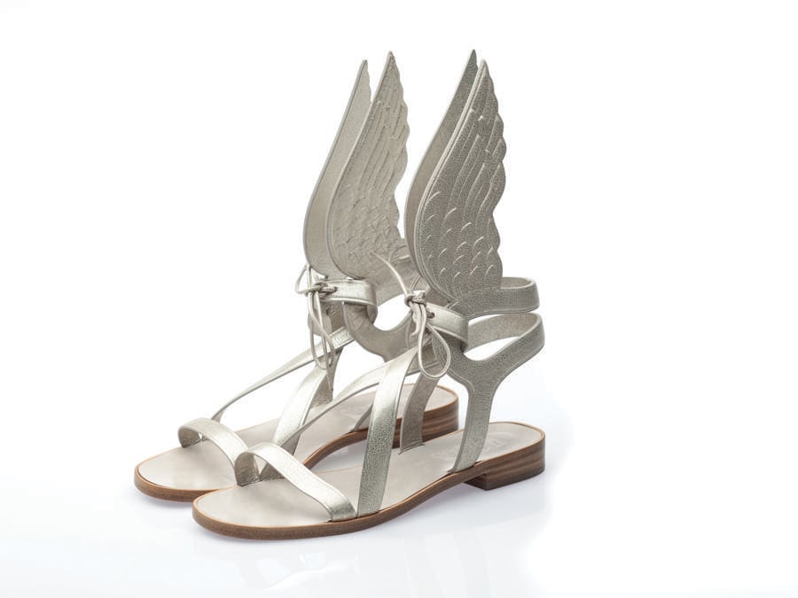 Salvatore Ferragamo, Flash, 2013, sandalo in capretto con ali realizzate a taglio vivo e stampate ad alta frequenza. Museo Salvatore Ferragamo, Firenze