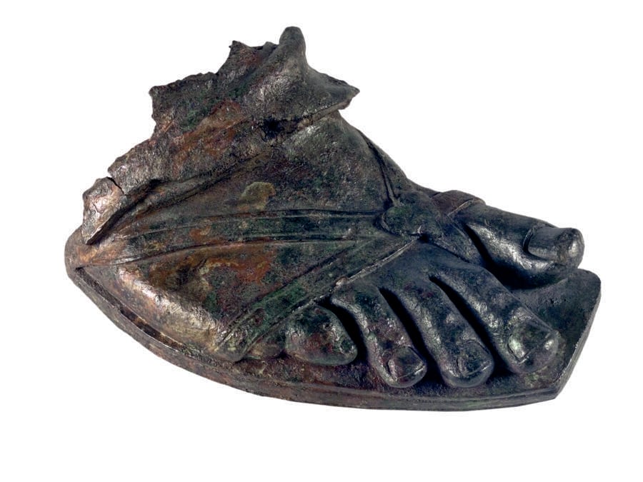 Frammento di piede di statua, I secolo d.C., bronzo; fusione cava, patina verde scuro. Museo Nazionale Concordiese di Portogruaro, Portogruaro