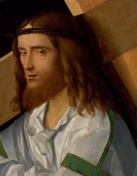 Lotto 5 - Giovanni Bellini, Christ carrying the Cross, oil on panel -   £795,000 ($1,036,600) (€939,614) - £150,000 - 200,000