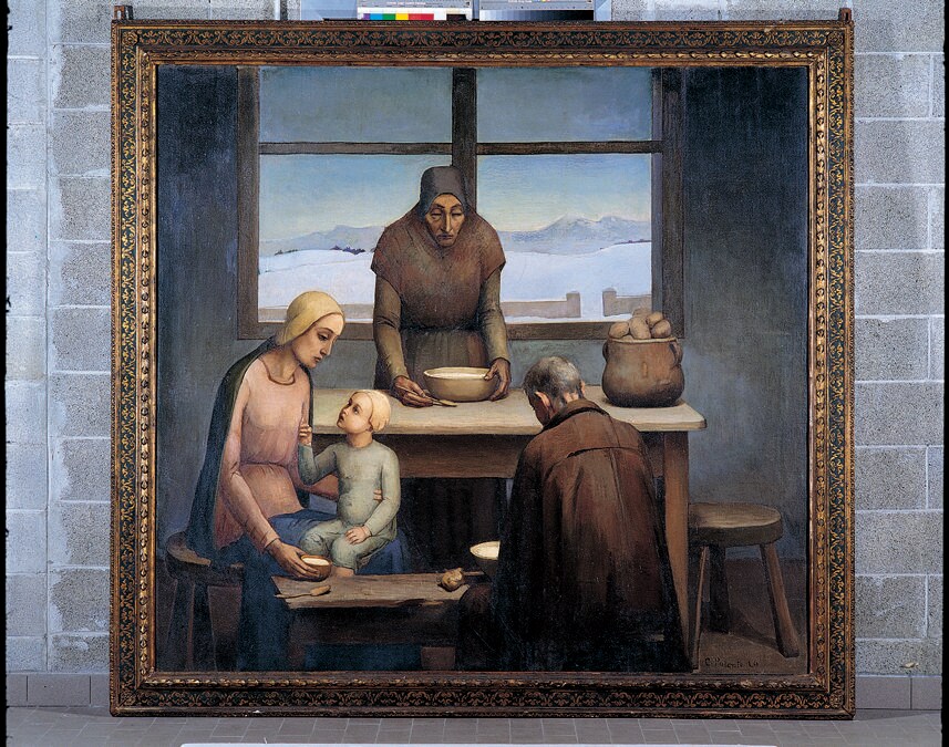 CARLO POTENTEL - A cena dei rimasti, inv. GD1993.46.11924 - Olio su tela, Wolfsoniana - Palazzo Ducale Fondazione per la Cultura