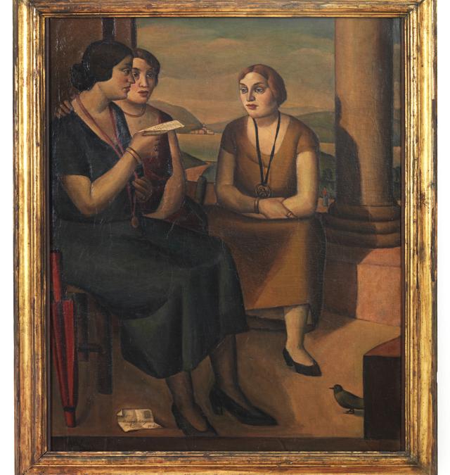 POMPEO BORRA - Composizione (Le amiche), MART4056, VAF 17071924 - olio su tela, Mart, Museo di arte moderna e contemporanea di Trento e Rovereto / Collezione VAF-Stiftung