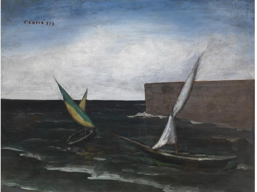 CARLO CARRÀ - Vele nel porto, CAT 1980, N. 1881923 - olio su tela, © Firenze, Fondazione di Studi di Storia dell'Arte Roberto Longhi