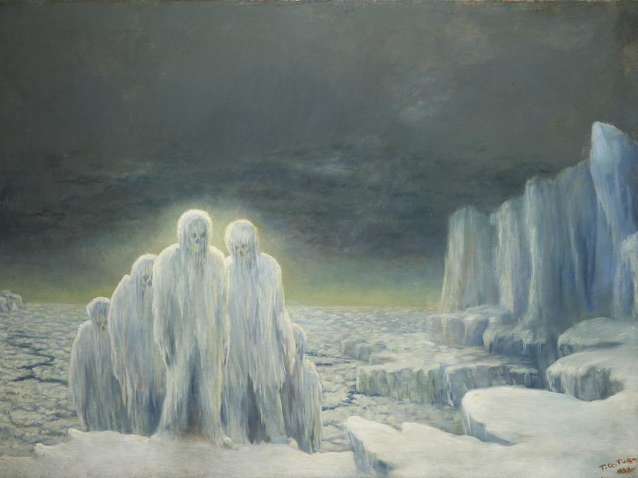 GIACINTO FUGA - Noi viviamo nel mistero che abbiamo violato, 1930 - Olio su tela, Collezione privata Micky Wolfson, in comodato presso Wolfsoniana - Palazzo Ducale Fondazione per la Cultura. Foto Armando Pastorino
