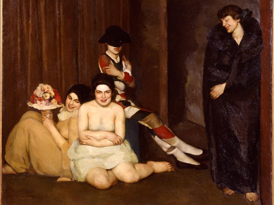 GIAN EMILIO MALERBA - Maschere, inv. 2537, 1922 - Olio su tela, Roma, Galleria Nazionale d'Arte Moderna e Contemporanea. Su concessione del Ministero per i Beni e le Attività Culturali