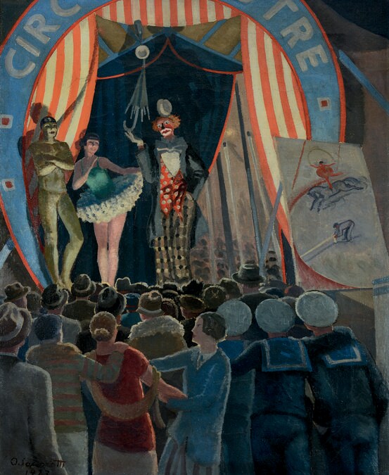 OSCAR SACCOROTT I - Il circo equestre, 1927 - Olio su tela, Collezione Privata, Courtesy Galleria Novecento, Genova