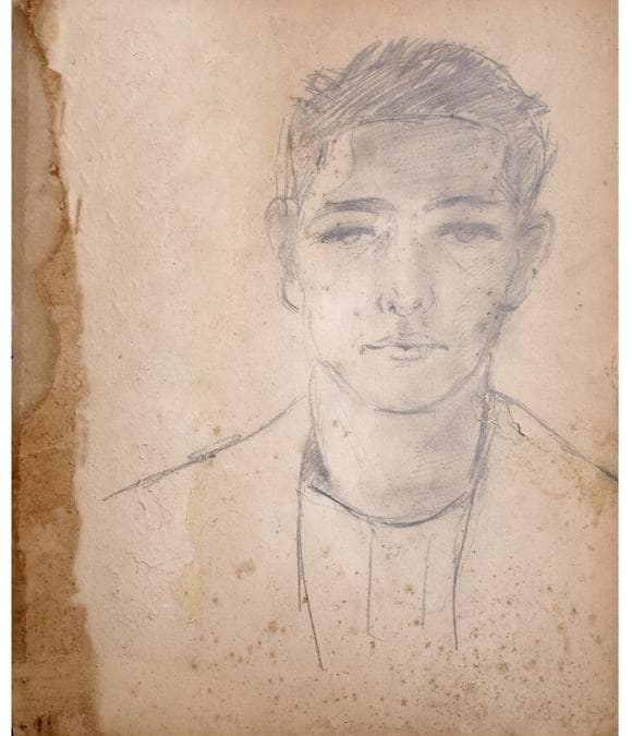 FILIPPO DE PISIS - Ritratto di ragazzo, 1924 - matita su cartone, Collezione F. B. Foto Riccardo Ragazzi