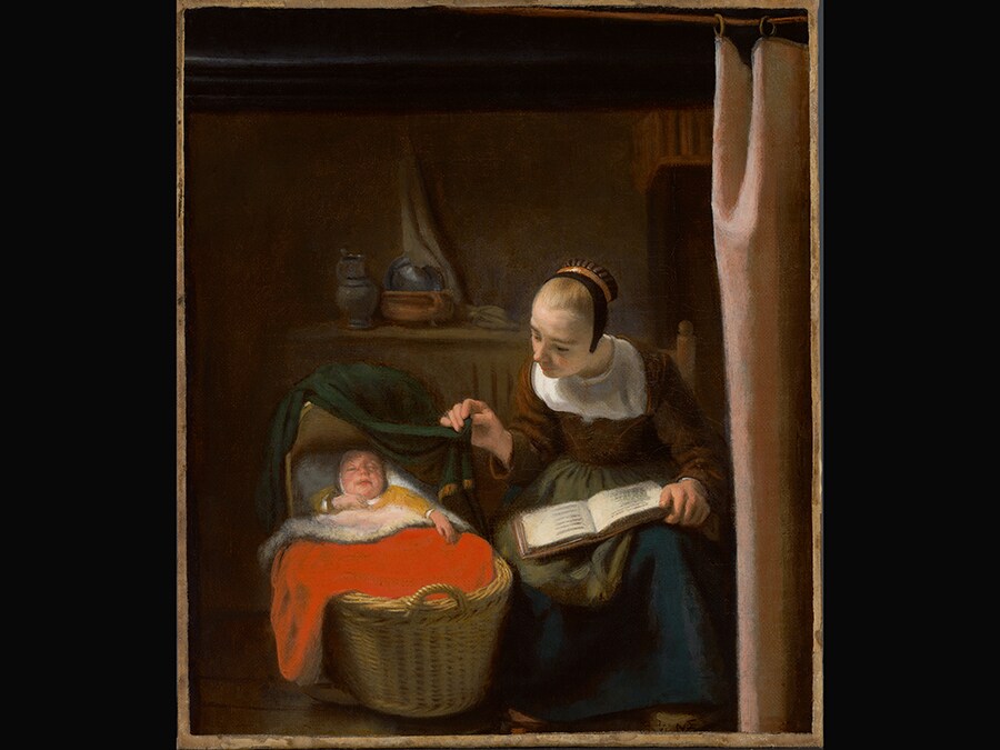 Young Woman at a Cradle. Nicolaes Maes 1653-5. © Rijksmuseum Amsterdam