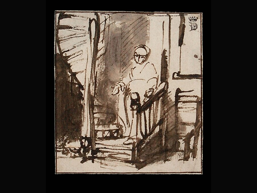 Interior with a Woman on a Staircase. Nicolaes Maes, about 1655. © Museum Boijmans Van Beuningen / Photo: Studio Buitenhof Rotterdam