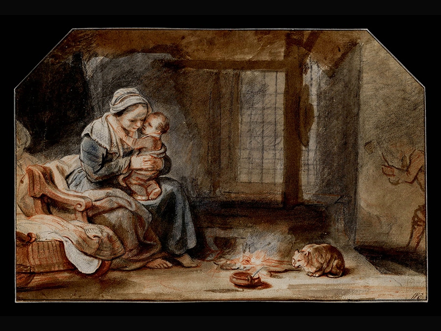 The Holy Family. Nicolaes Maes, late 1640s. © The Trustees of The British Museum