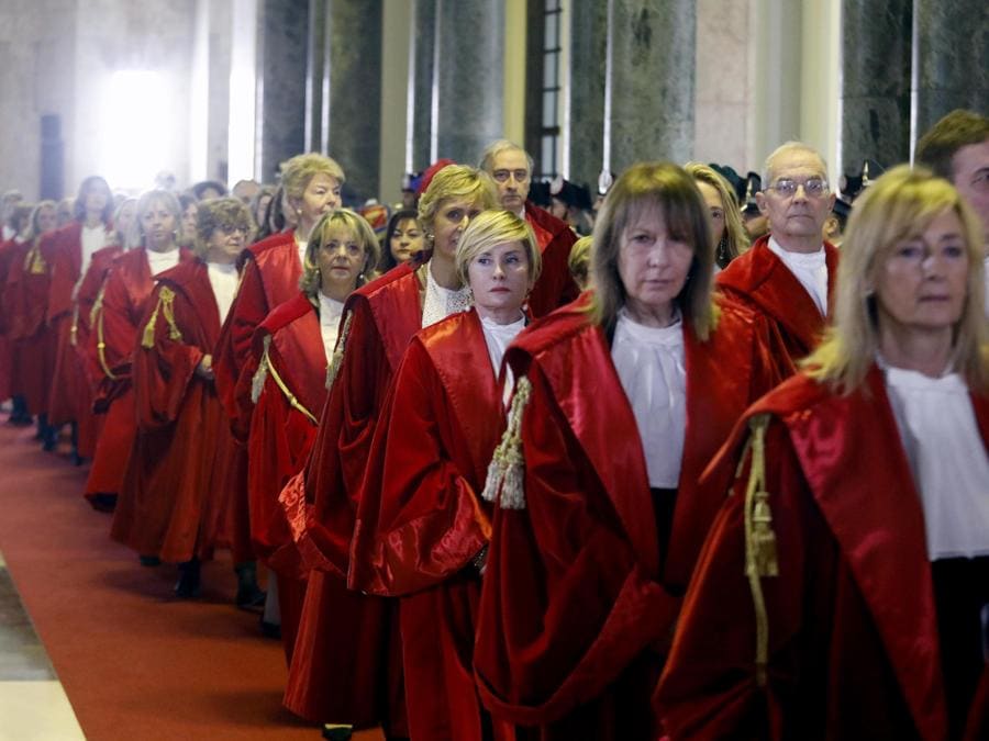 La cerimonia di inaugurazione dell'Anno Giudiziario a Palazzo di Giustizia a Milano, 1 febbraio 2020. (ANSA/Mourad Balti Touati)