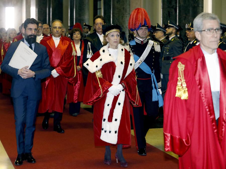 Marina Tavassi alla cerimonia di inaugurazione dell'Anno Giudiziario a Palazzo di Giustizia a Milano. (ANSA/Mourad Balti Touati)