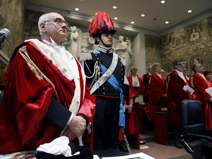 La cerimonia di inaugurazione dell'Anno Giudiziario a Palazzo di Giustizia a Milano. (ANSA/Mourad Balti Touati)