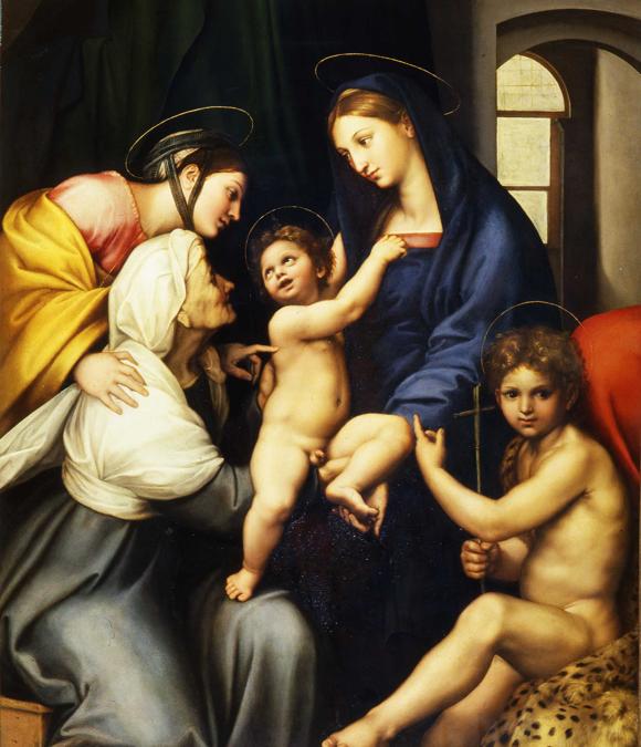 Raffaello, Madonna dell'Impannata, 1511, olio su tavola / oil on panel, Firenze, Gallerie degli Uffizi, Galleria Palatina, Gabinetto fotografico delle Gallerie degli Uffizi - Su concessione del Ministero per i Beni e le Attività Culturali e del Turismo