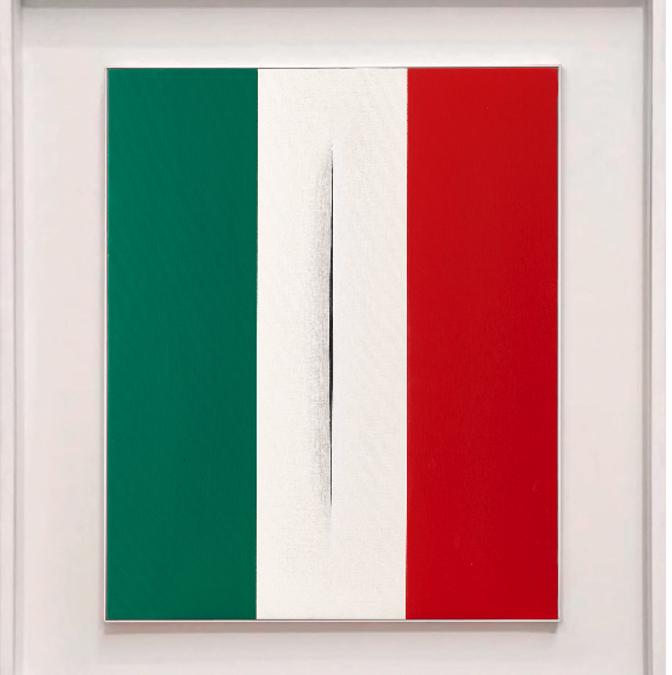 FRANCESCO VEZZOLI - L'ITALIA SIAMO NOI - OMAGGIO A LUCIO FONTANA - stima: 20.000 - 80.000 EURO, AGGIUDICATO A 87.500 EURO