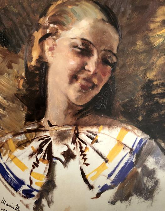 Carla Maria  Maggi, La risata 1935, olio su tela 60 x 650 cm