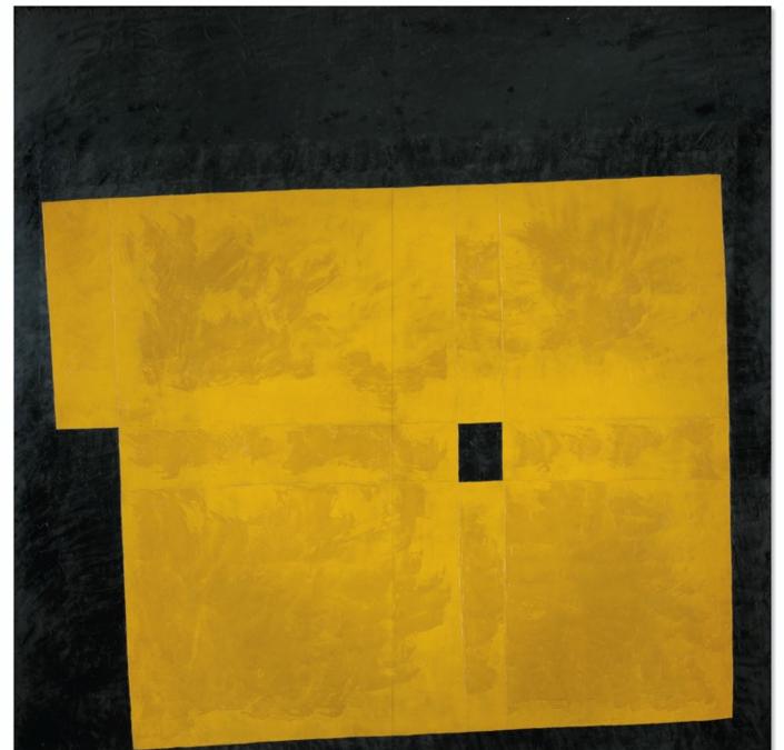 Takeo Yamaguchi (1902-1983), Yellow Quadrangle, 1959. Oil on board. 72 x 72 in (183 x 183 cm). Sold for HK$15,125,000 on 10 July 2020 at Christie's in Hong Kong. © 2020 Artists Rights Society (ARS), New York / ADAGP, Paris