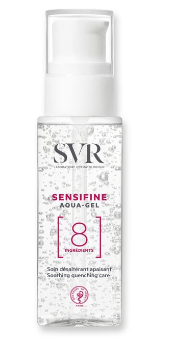 Sensifine Aqua-Gel Laboratori Svr, un trattamento molto lenitivo. Solo 8 ingredienti, con 10% di aloe vera per dissetare la pelle con un effetto “splash” . Dedicata alle pelli più fragili