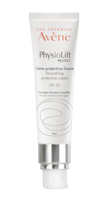 Physiolift Protect Crema Protettiva Levigante Spf 30 di Eau Thermale Avène, svolge una doppia azione preventiva e correttiva, lasciando una pelle più liscia, uniforme, luminosa e protetta dai raggi UV