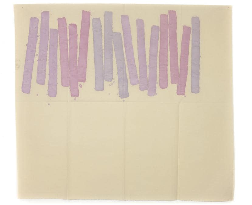 Giorgio Griffa, Quasi verticale, 1977, acrilico su tela, 155 x 173 cm, Courtesy Galleria Lorcan O'Neill