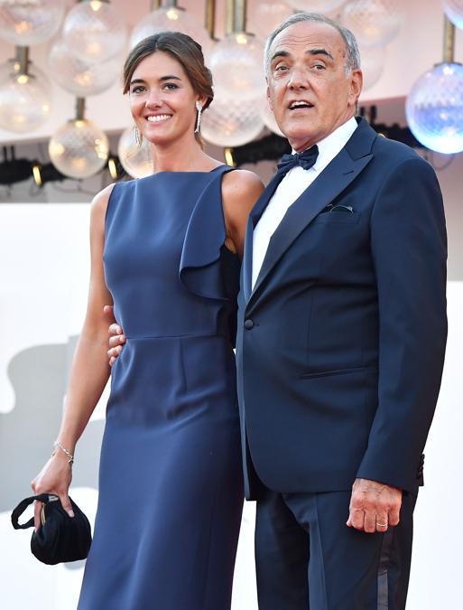 Alberto Barbera con la moglie Julia Barbera (Photo by Tiziana FABI / AFP)