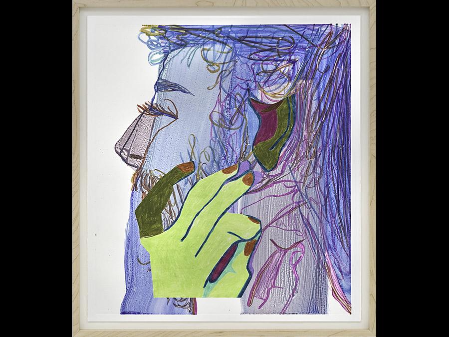 SARAH FAUX - The Empath, 2019 - Monotype on paper / Monotipo su carta - 60.3 x 49.5 cm - Courtesy Sarah Faux and Capsule Shanghai - copyright Sarah Faux
