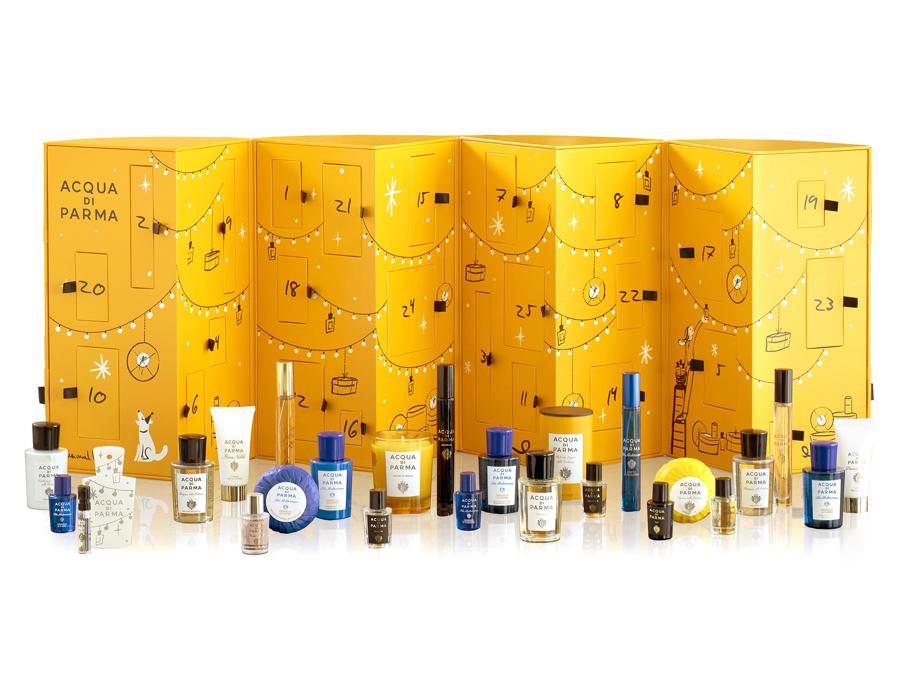  Acqua di Parma. Una volta a perto il calendario dell’Avvento si trasforma in una luminosa casa italiana  dove ogni  finestra svela una sorpresa. Decorato con i disegni dell’artista cinese Oamul