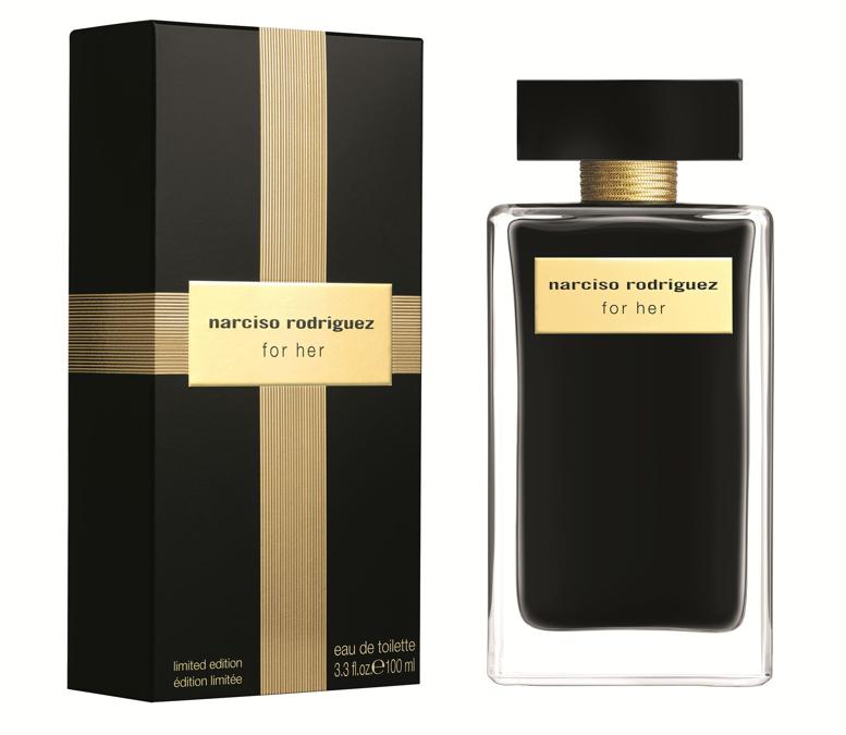  Narciso Rodriguez. Limited Edition natalizia  di For Her con flacone in nero e oro