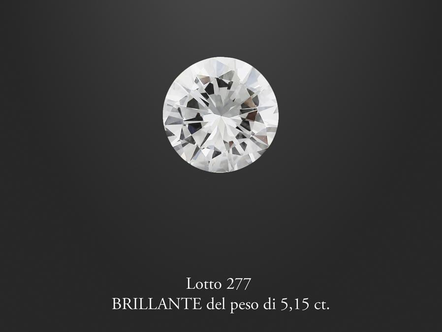 Diamante del peso di ct 5,15, stima 90-130.000 €, venduto a 119.500 €, Courtesy International Art Sale