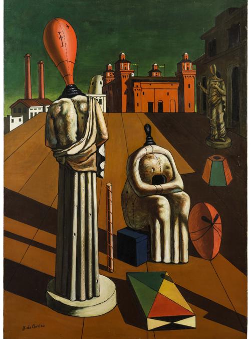Giorgio De Chirico, Le muse inquietanti, prima metà degli anni '60, stima 350-450.000 €, venduto a 425.100 €, Courtesy Wannenes