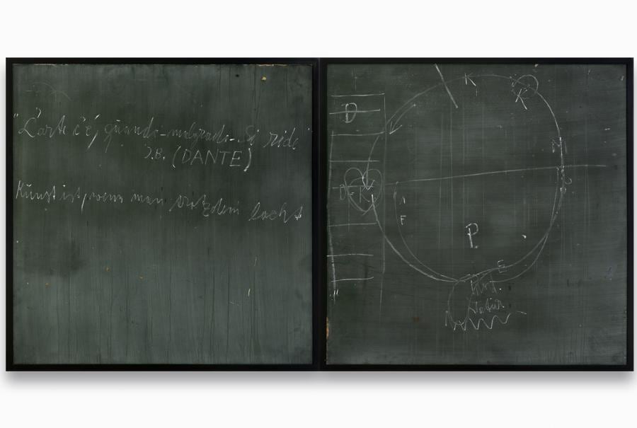 Joseph Beuys «Kunst ist wenn man trotzdem lacht »(Art is when you laugh despite everything), 1979. Per gentile concessione della Galerie Thaddaeus Ropac, Londra, Parigi, Salisburgo (Joseph Beuys Estate / VG-Bildkunst, Bonn, 2020)