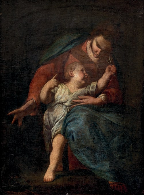 Lotto 38 Scuola Italiana Del Xvii Secolo Madonna con Bambino Olio su tela. 49 x 36 cm Stima € 4.000 Courtesy Aste Bolaffi 