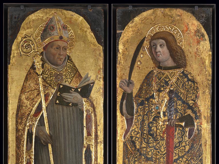 Lotto 154: ANDREA DE' PASSERIS “San Cassiano vescovo; San Cassiano martire”, 1491. Coppia di dipinti a tempera su tavola a fondo oro, cm 98x34; cm 99x34,5.Venduto € 118.750 Courtesy Il Ponte Casa d'aste 
