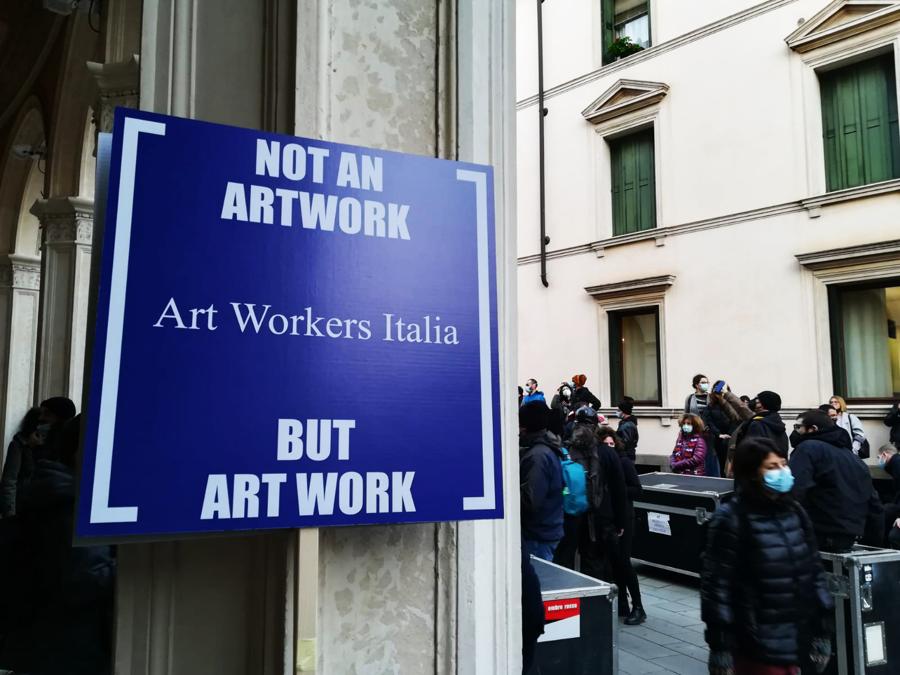 Art Workers Italia (AWI) in manifestazione a Padova, 23 febbraio 2021. Courtesy AWI
