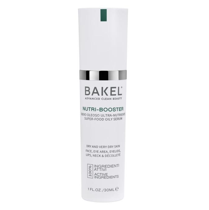 Nutri Booster Bakel, un siero oleoso ultra-nutriente che agisce contro la diminuzione delle sostanze oleose della pelle. Riparare la barriera lipidica della cute e nutre la pelle partendo dagli strati più profondi. I suoi 16 ingredienti attivi clean svolgono un'efficace azione anti-età aumentando l'elasticità della pelle.
